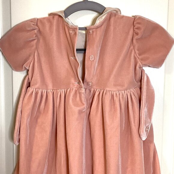 Cucci Bebe Little Girls Pink Velvet Dress Wedding Bridesmaid Flower Girl - Picture 6 of 8